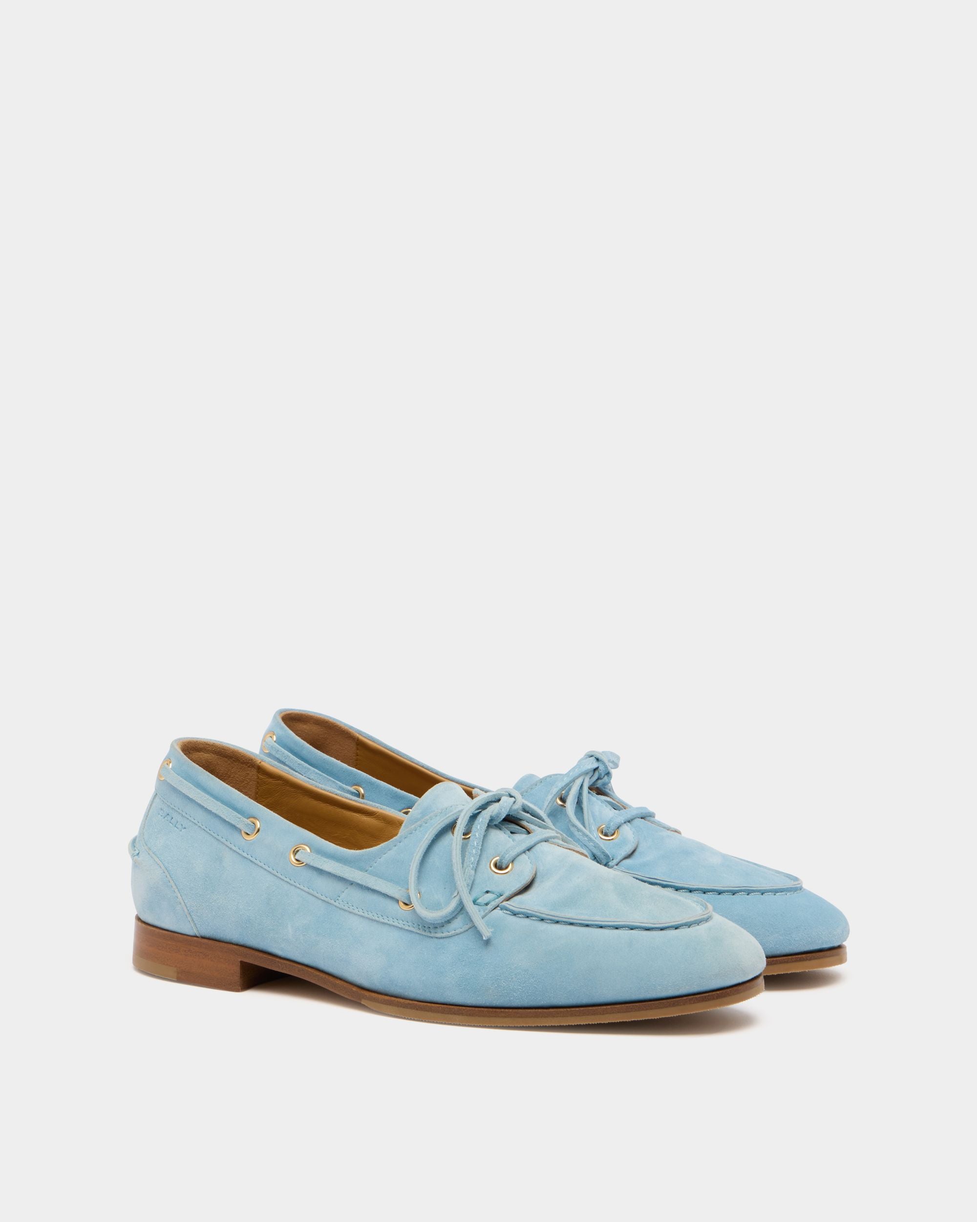 Bally Global - Mocasín Plume de ante azul claro - Azul