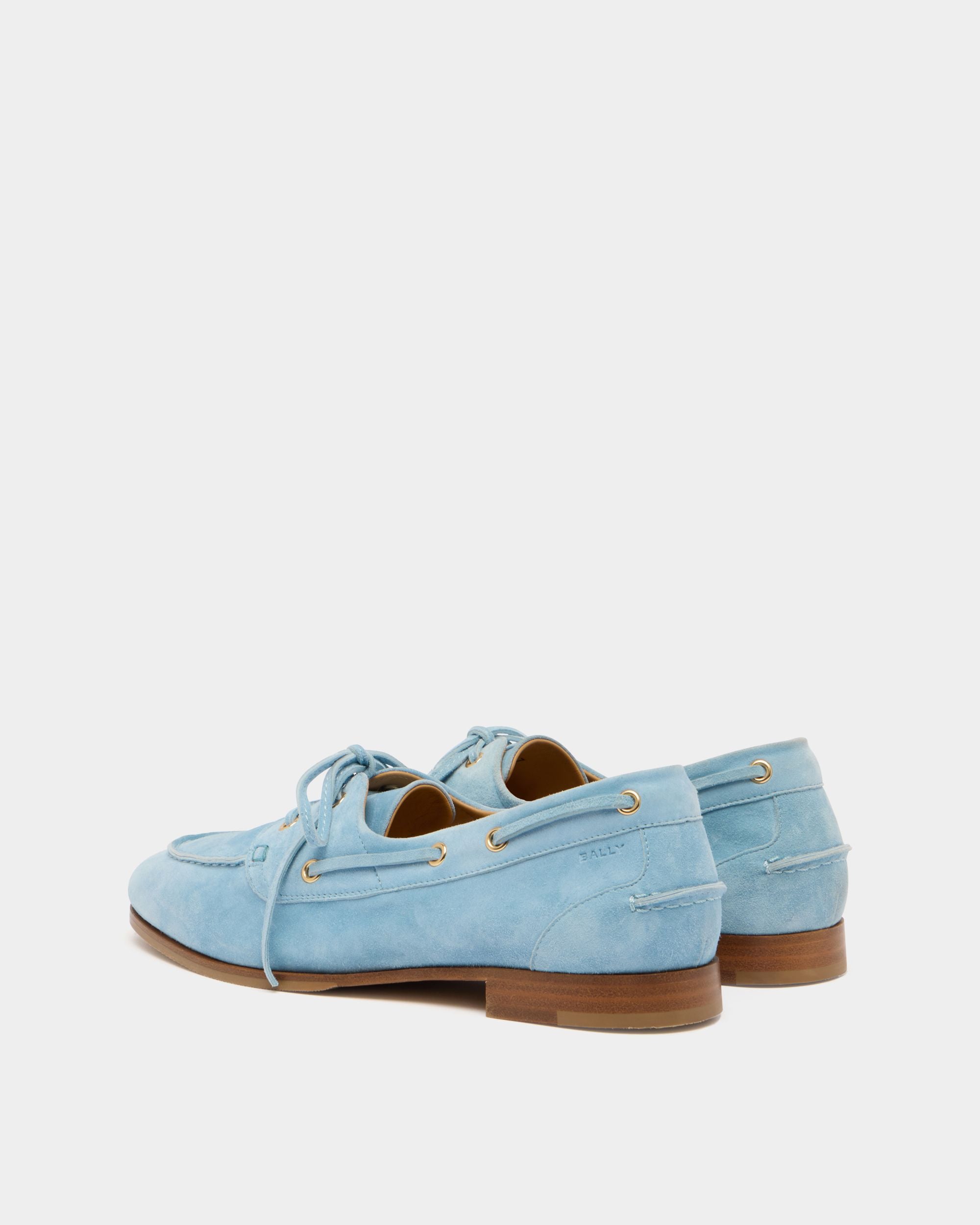 Bally Global - Mocasín Plume de ante azul claro - Azul