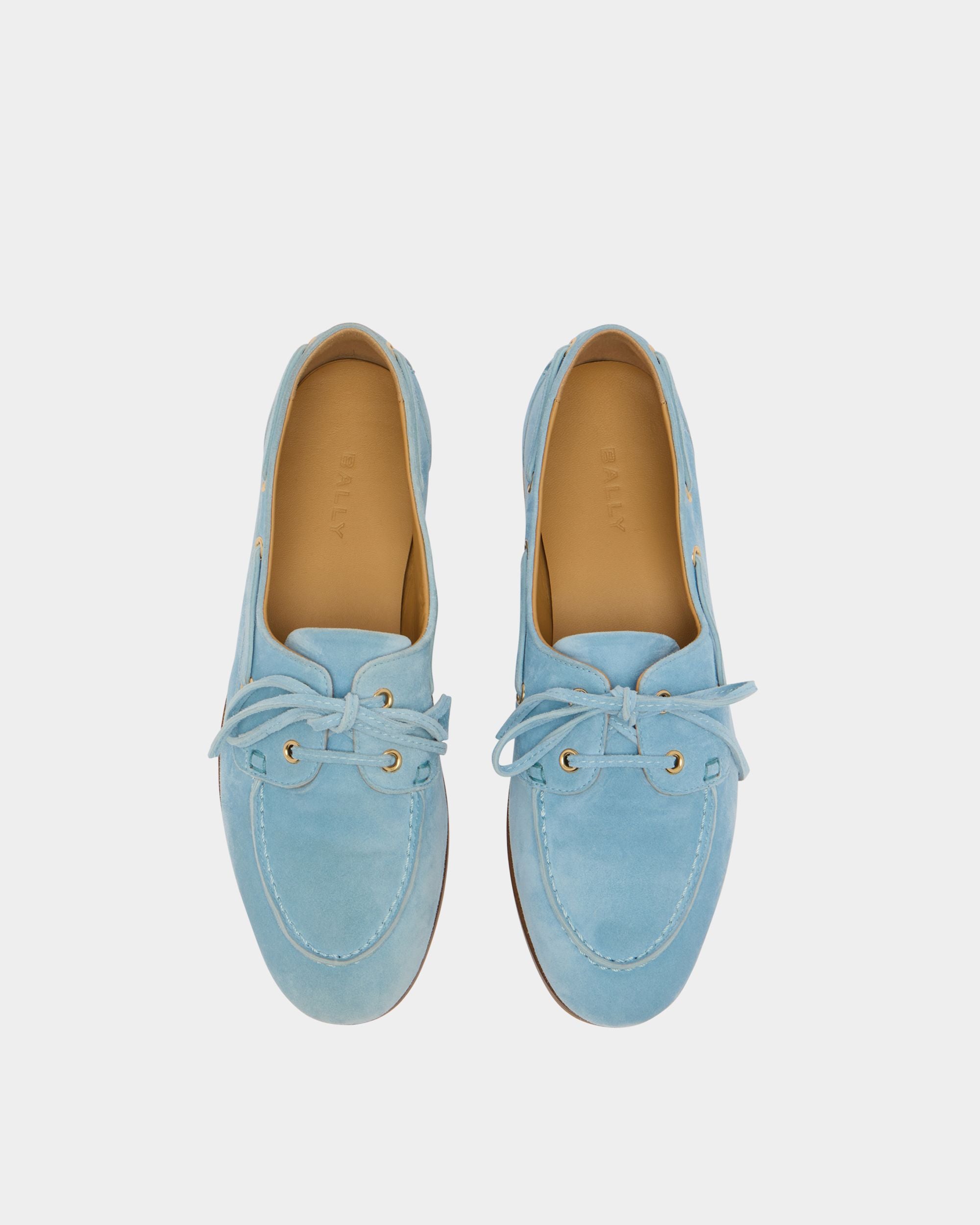 Bally Global - Mocasín Plume de ante azul claro - Azul