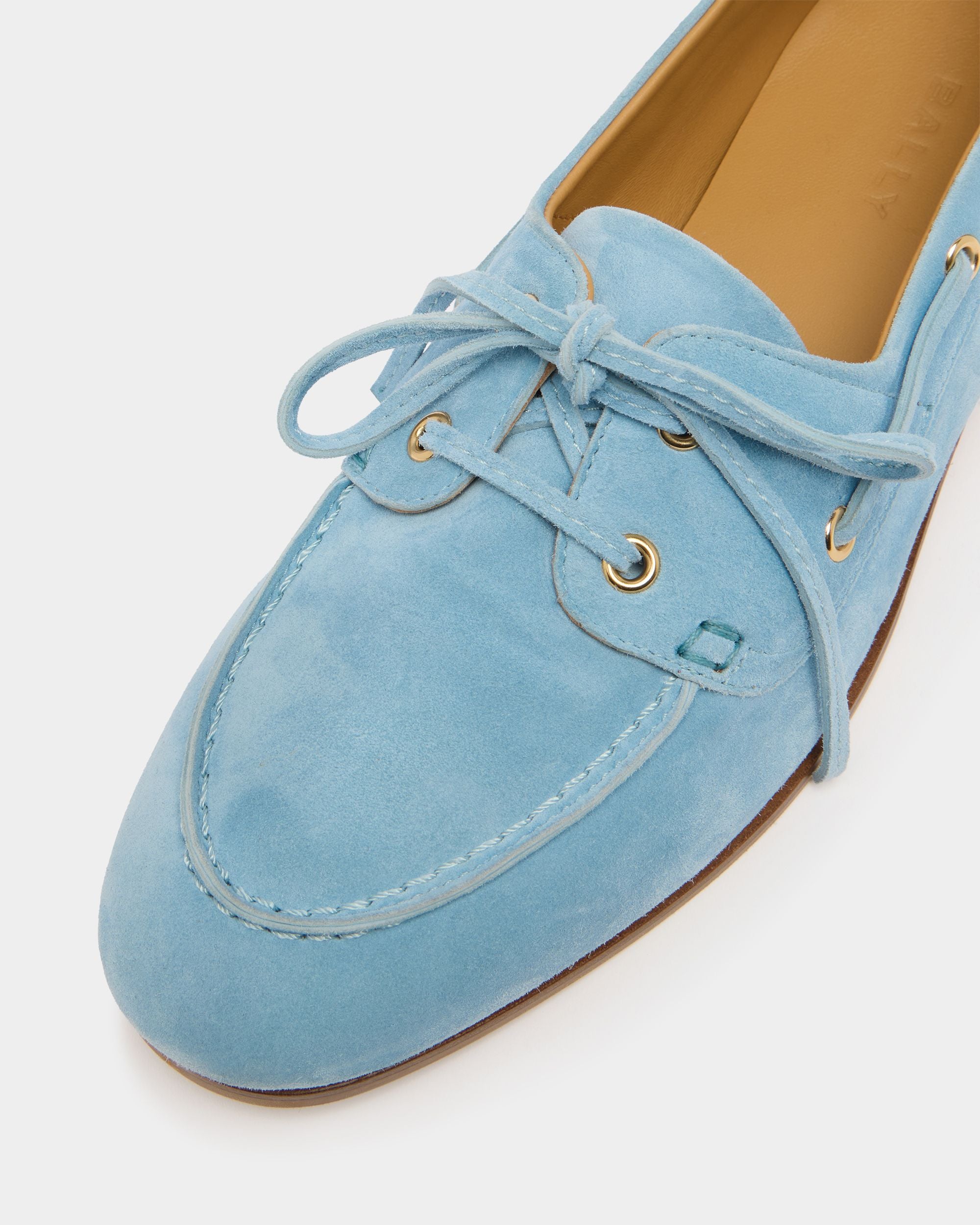 Bally Global - Mocasín Plume de ante azul claro - Azul