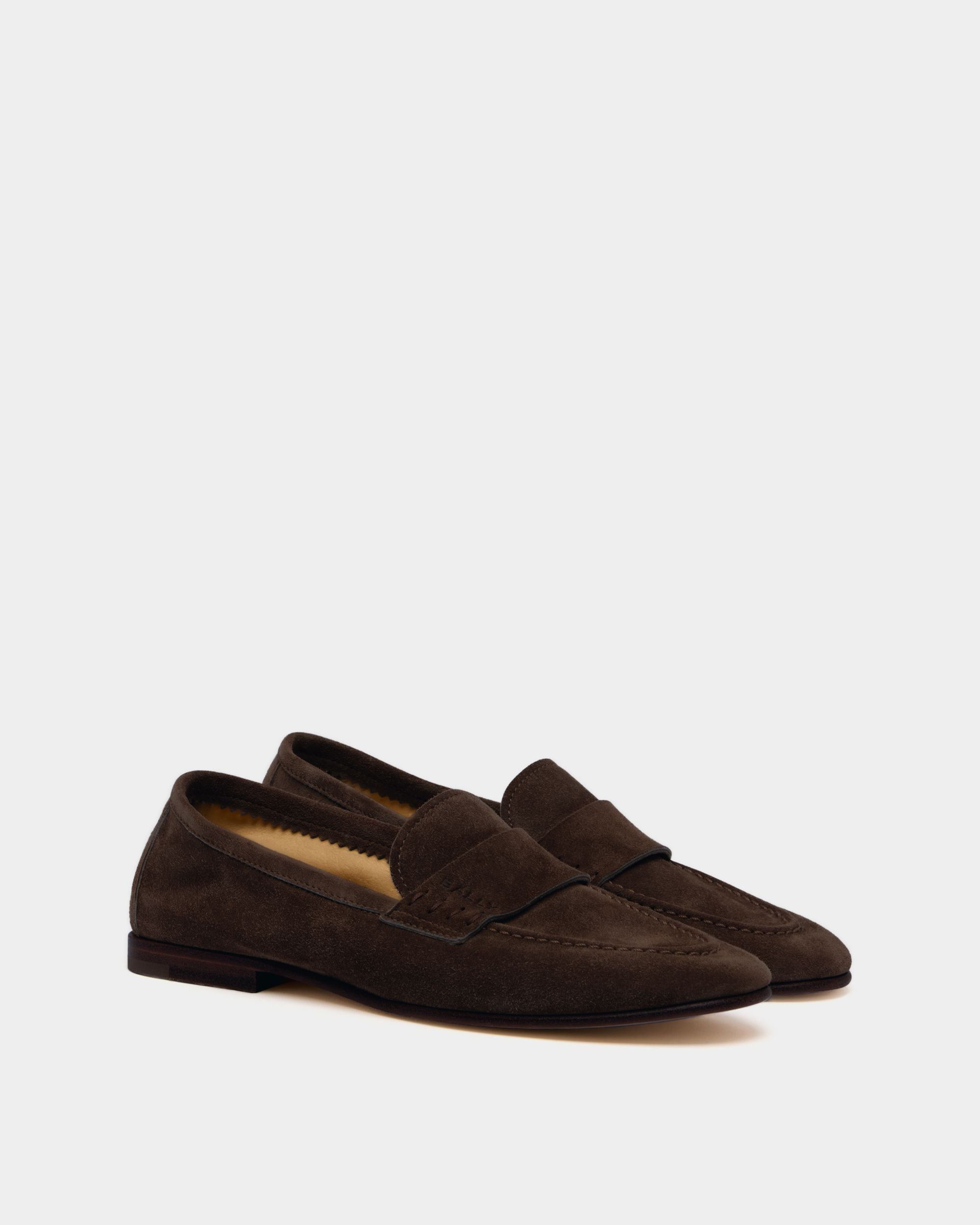 Bally Global - Mocasín Elios de ante ébano - Marrón