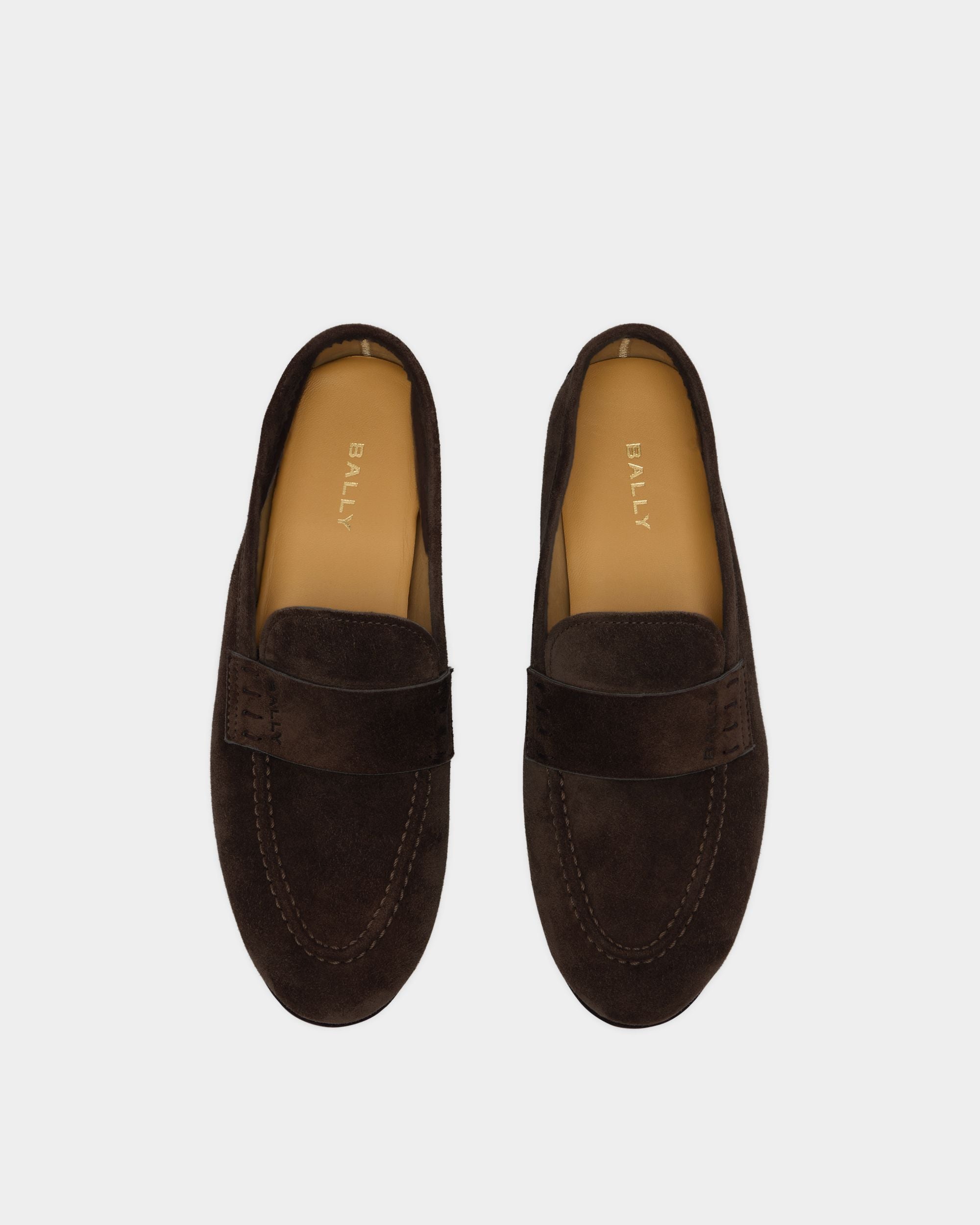 Bally Global - Mocasín Elios de ante ébano - Marrón