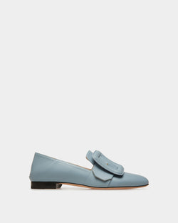 Janelle Leather Loafers In Light Blue