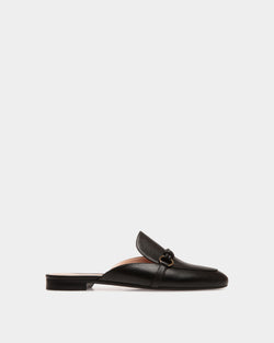 Slipper in Black Grained Leather