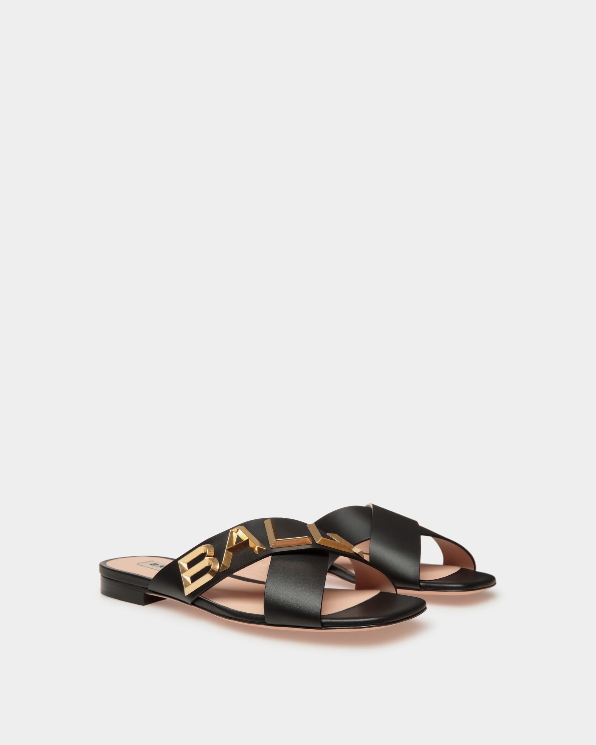 Bally Global - Bally Spell Flat Slide in Leather - Negro
