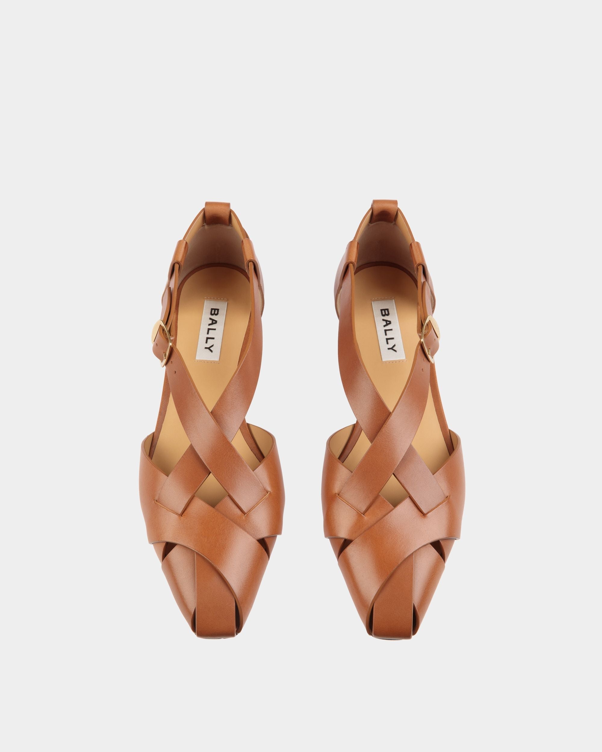 Bally Global - Sylt Flat in Brown Brushed Leather - Marrón