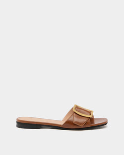 Boucle Slide in Amber Brown Leather