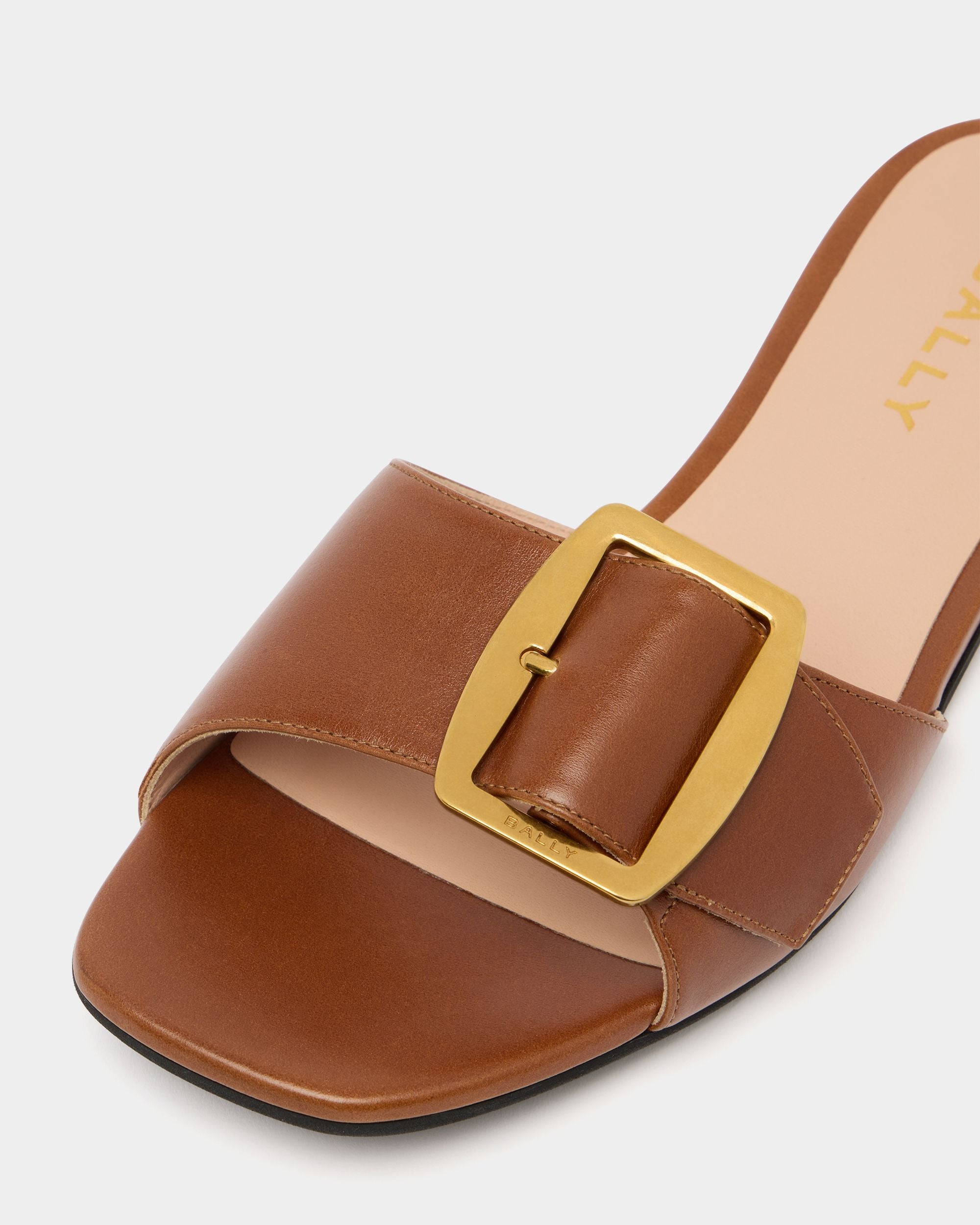 Bally Global - Boucle Slide in Amber Brown Leather - Brown