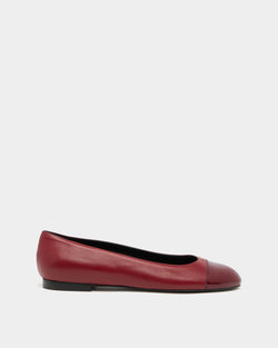 Ballet Flat in Burgundy Leather