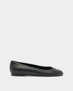 Ballet Flat in Black Leather