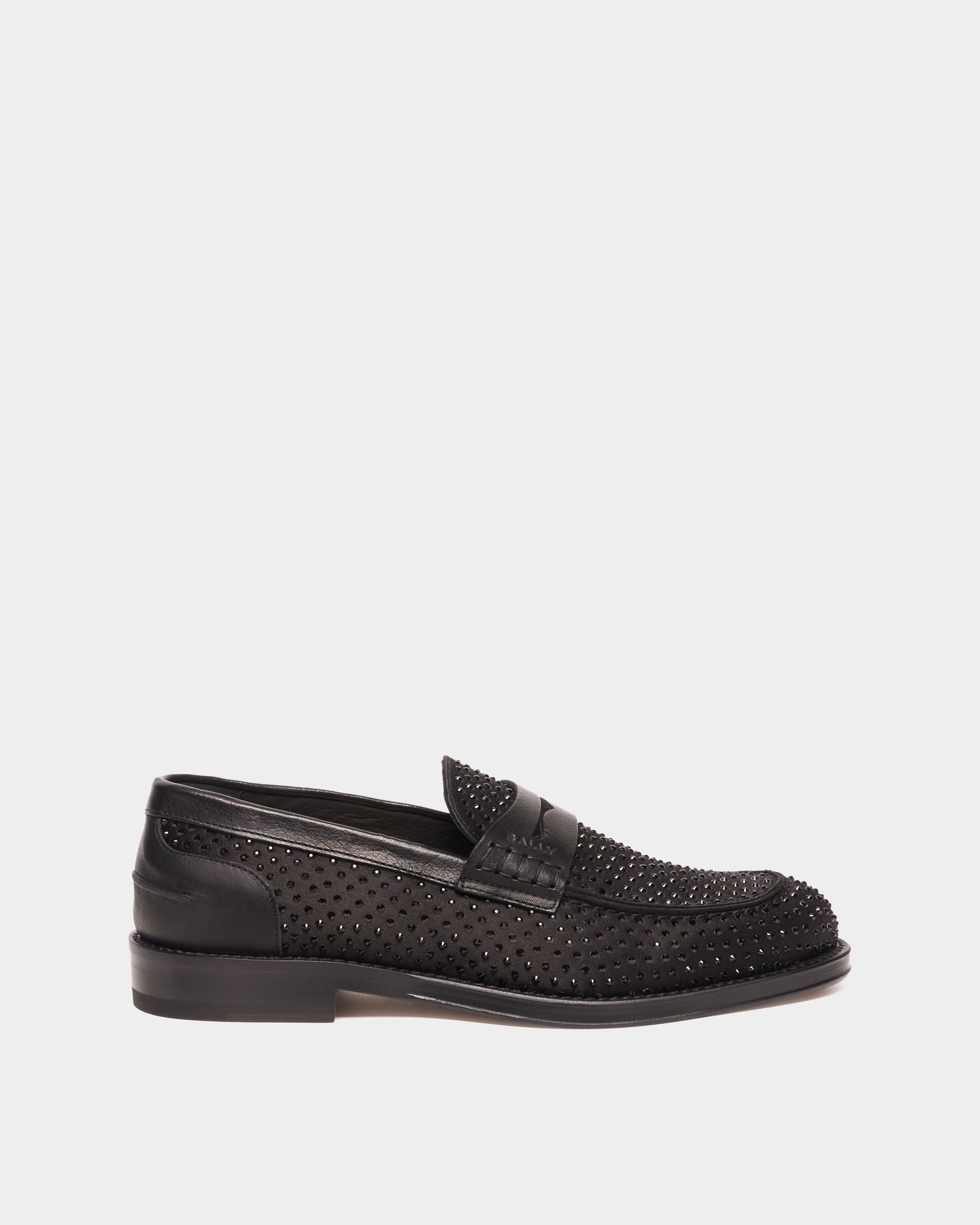 Bally Global - Flair Loafer aus schwarzem Gewebe mit Strasssteinen - Schwarz