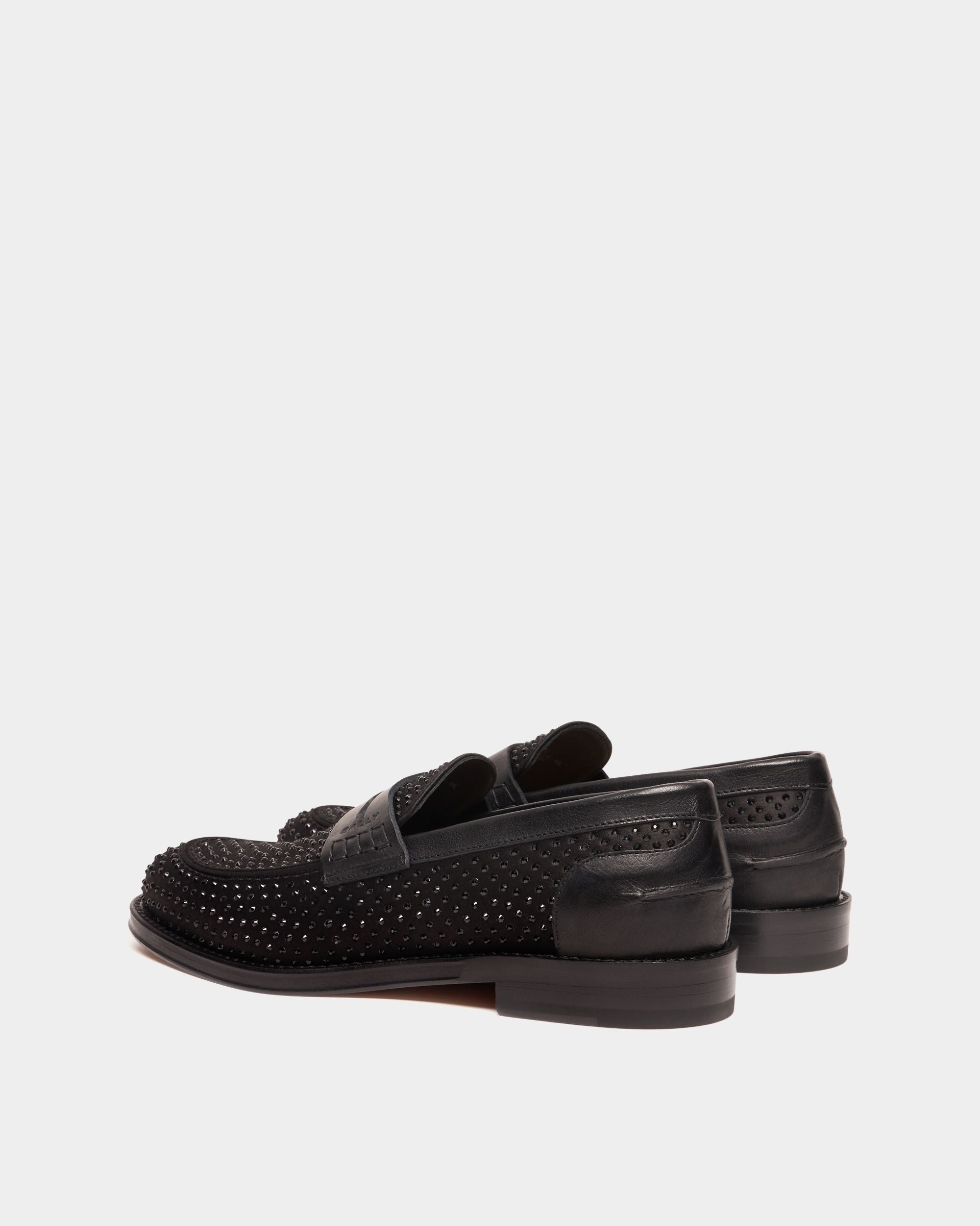 Bally Global - Flair Loafer aus schwarzem Gewebe mit Strasssteinen - Schwarz