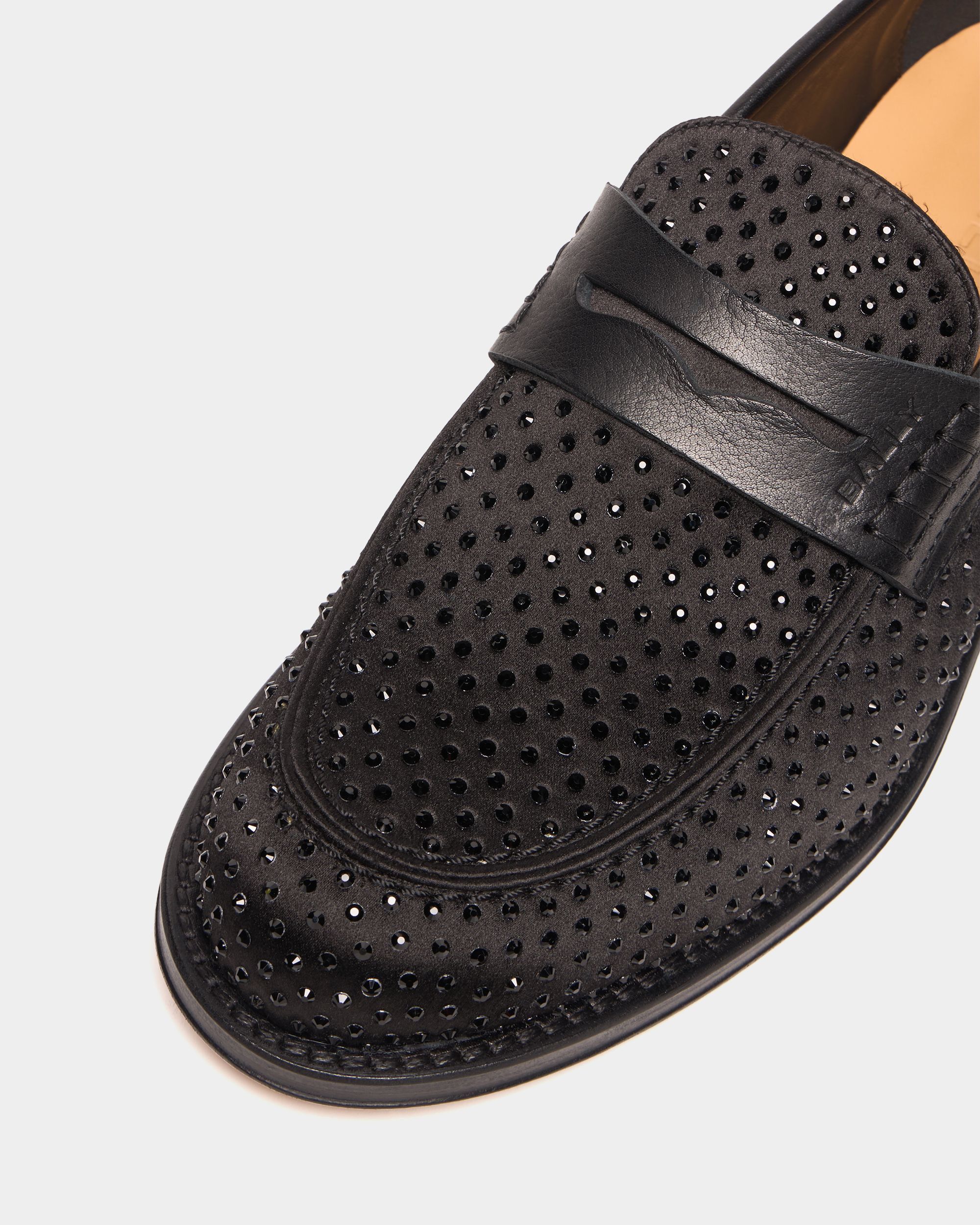 Bally Global - Flair Loafer aus schwarzem Gewebe mit Strasssteinen - Schwarz