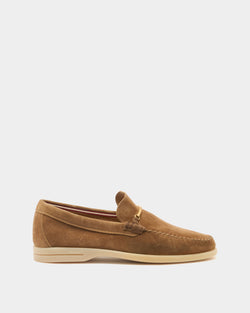 Switz Moc Loafer in Taupe Suede