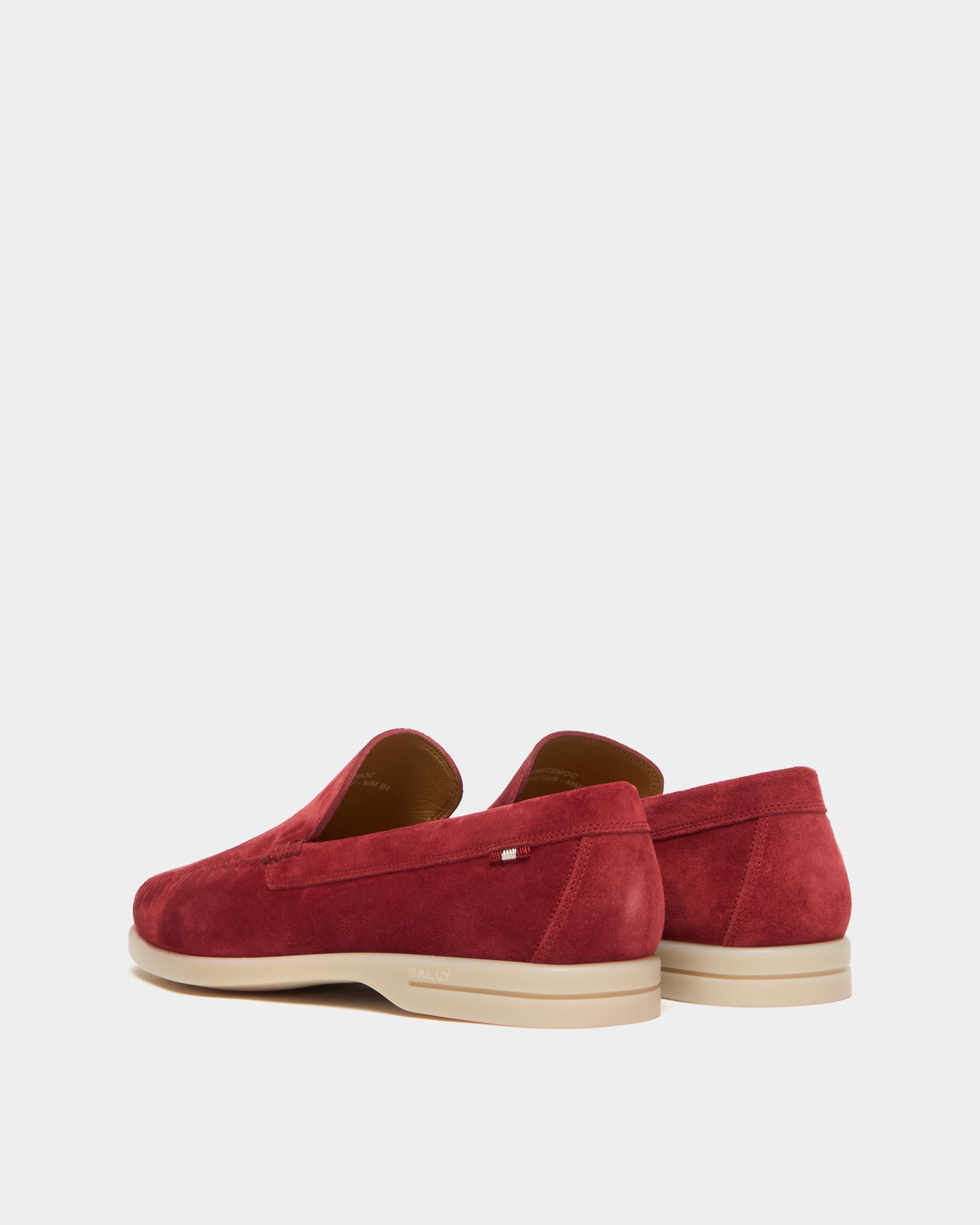 Bally Global - Switz Moc Loafer in Ruby Red Suede - Red