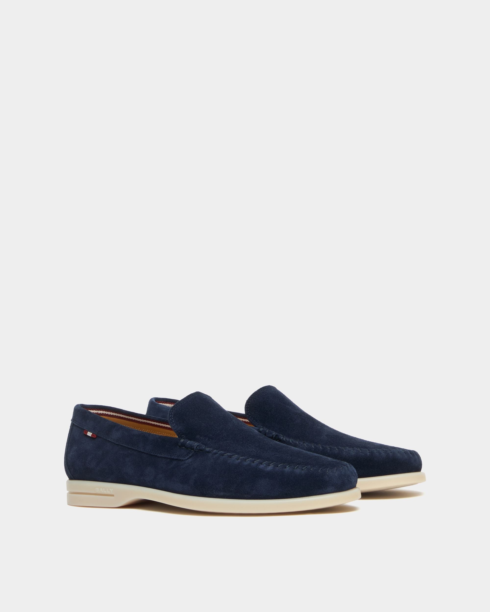 Bally Global - Mocasín Switz Moc de ante Navy Blue - Azul
