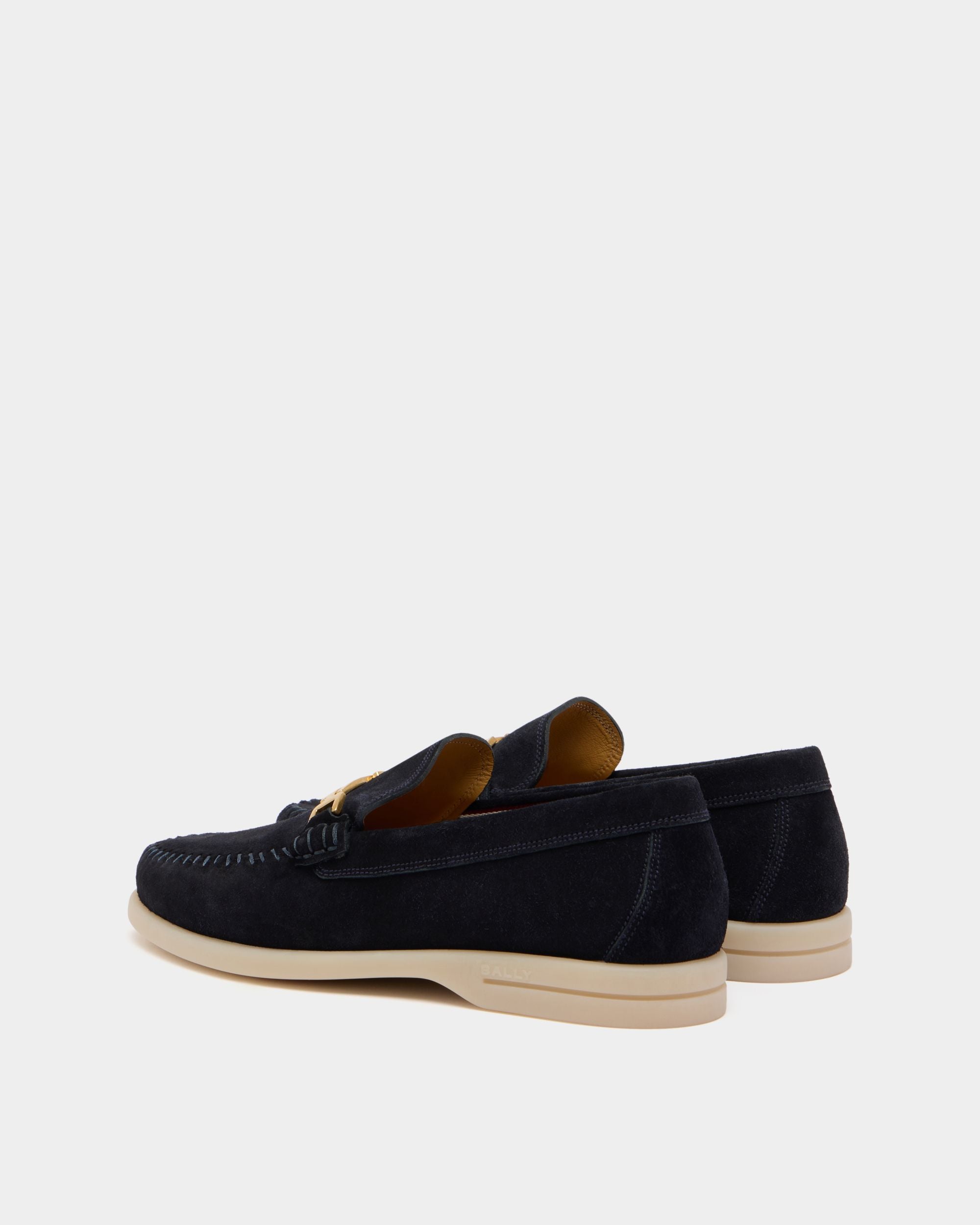 Bally Global - Switz Moc Loafer in Navy Blue Suede - Blue
