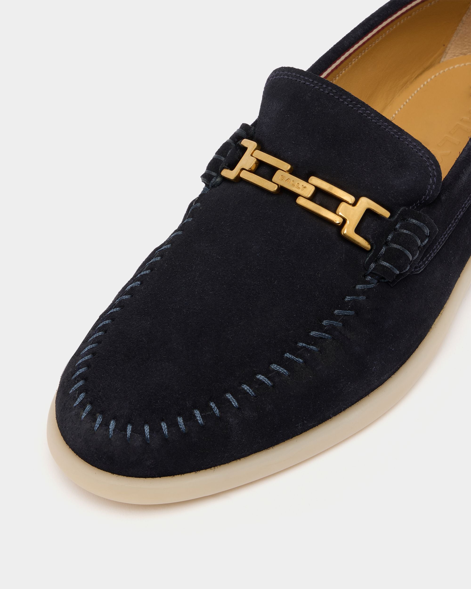 Bally Global - Switz Moc Loafer in Navy Blue Suede - Blue
