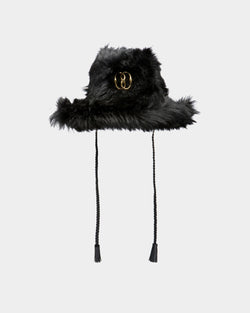 Fisherman's Velor Hat In Black Leather