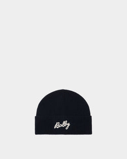 Bonnet Avec Logo En Laine Navy Blue