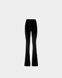 Flared Pants In Black Velvet