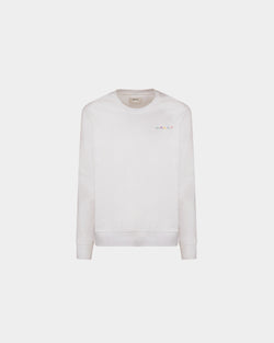 Crewneck Sweatshirt in White Cotton