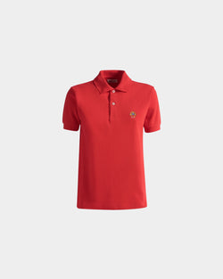 Polo À Manches Courtes En Coton Rouge