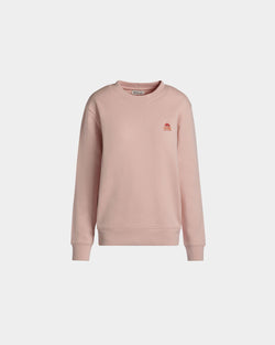 Crewneck Sweatshirt With Bally Cake in Dusty Petal Cotton
