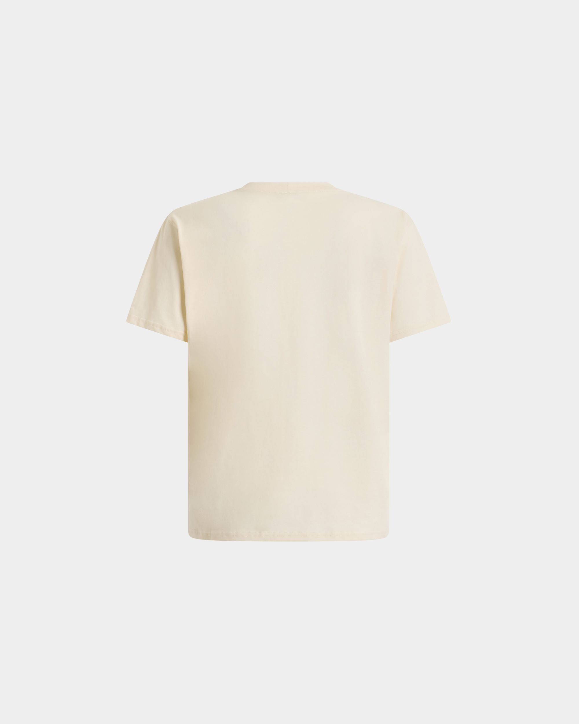 Bally Global - T-Shirt in Ivory Cotton With a Bally Crest - White