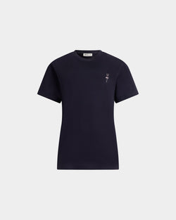 T-Shirt in Navy Blue Cotton with a Ballyrina
