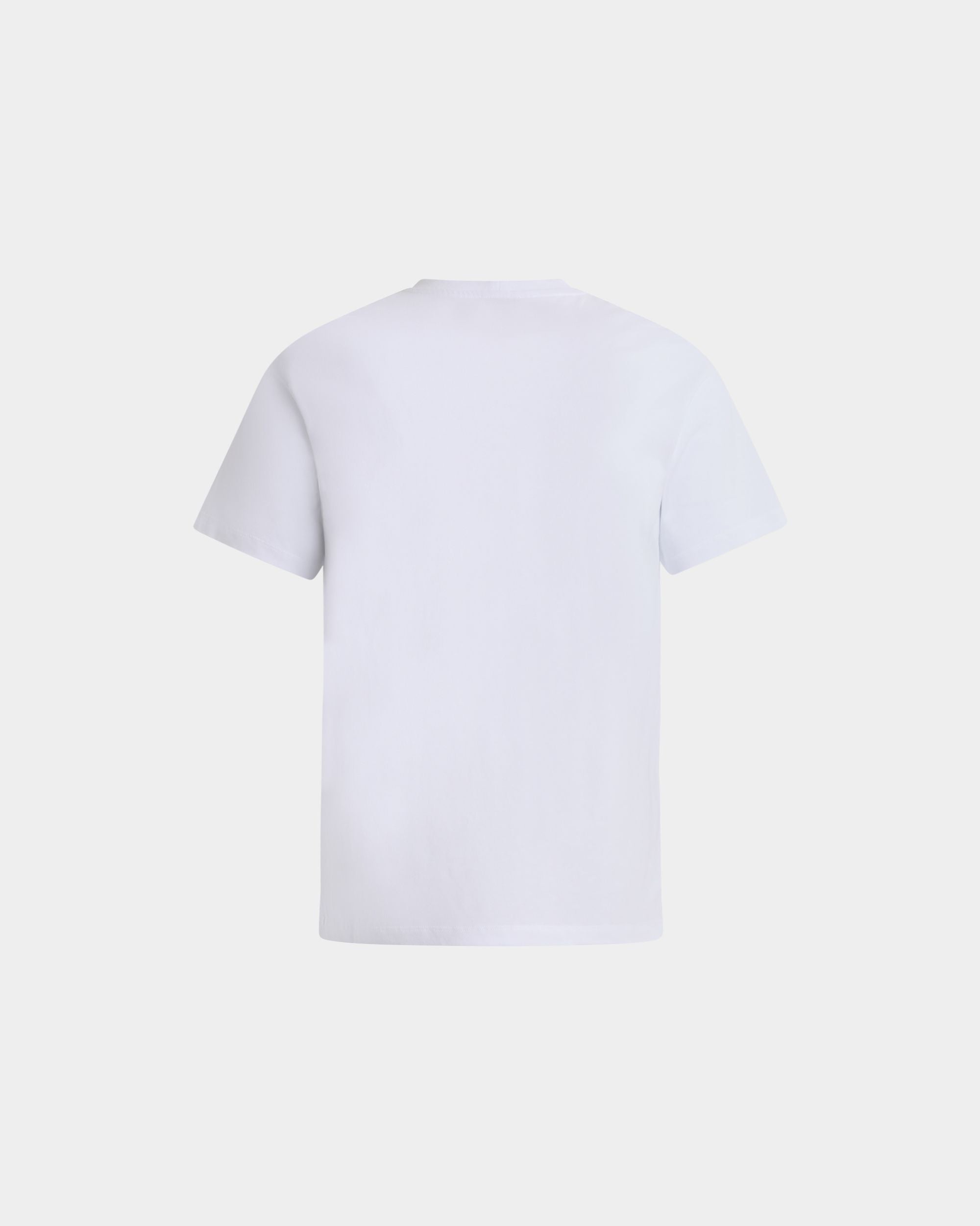 Bally Global - T-Shirt in White Cotton With a Bally Crest - White