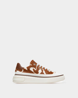 Maily Leather Sneakers In White & Brown