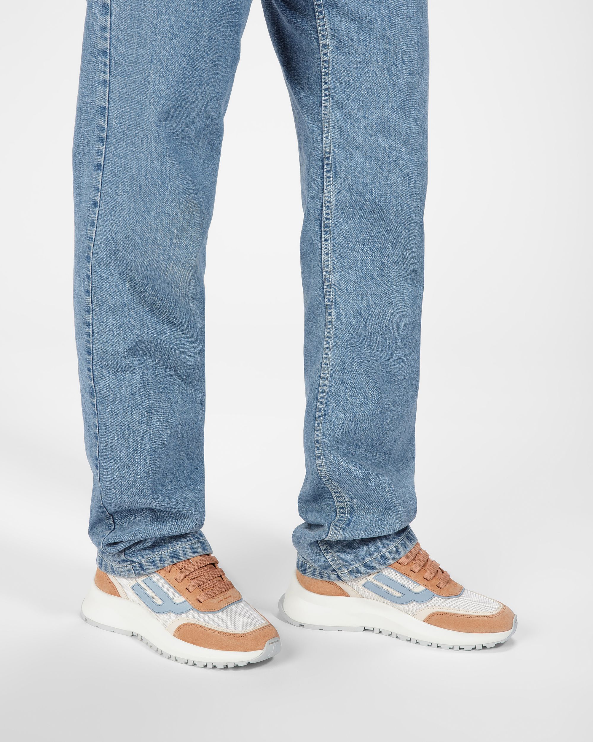 Bally Global - Demmy Sneaker In Pelle E Tessuto Color Pesca, Avorio E Bianco - Multicolore