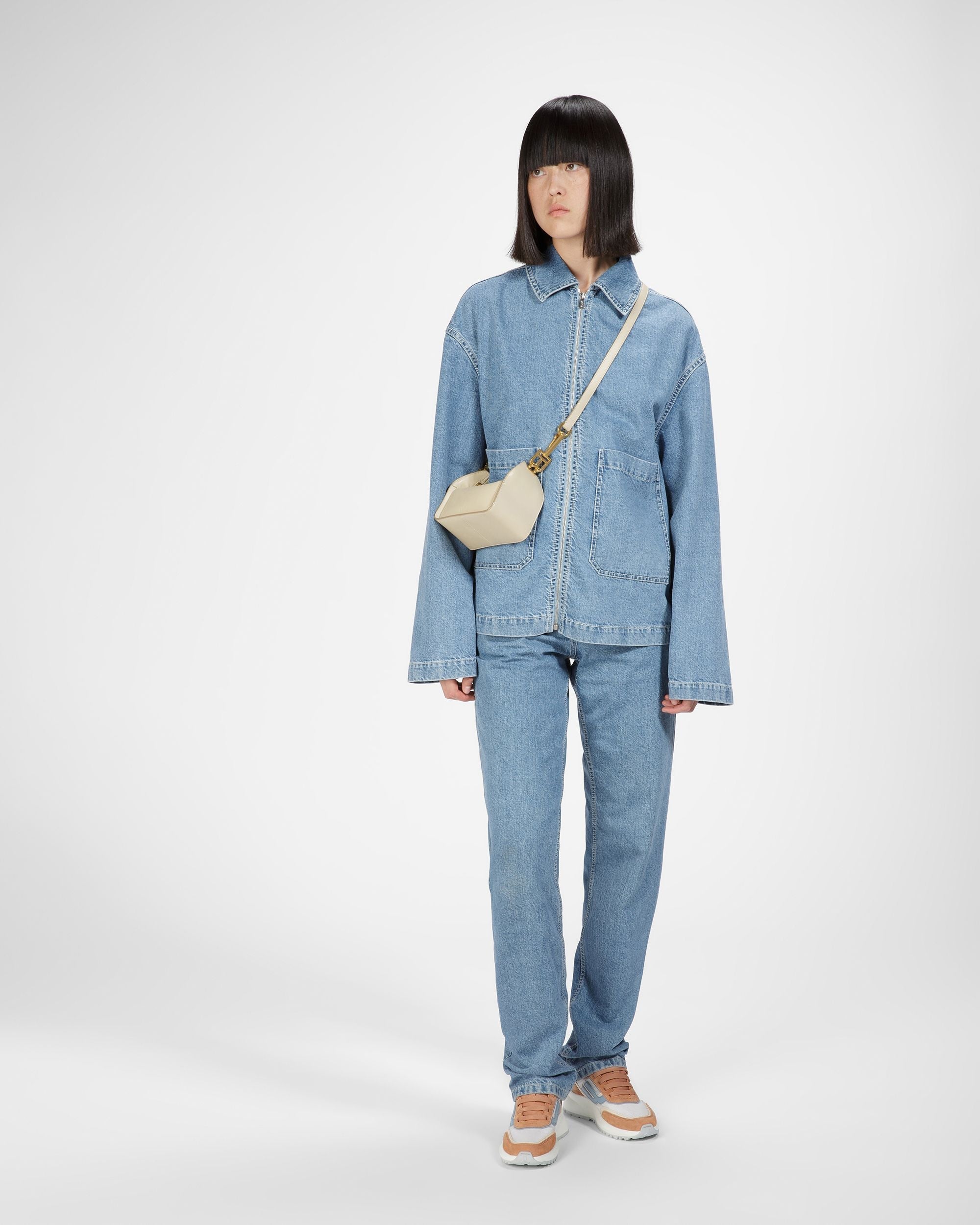 Bally Global - Demmy Sneaker In Pelle E Tessuto Color Pesca, Avorio E Bianco - Multicolore