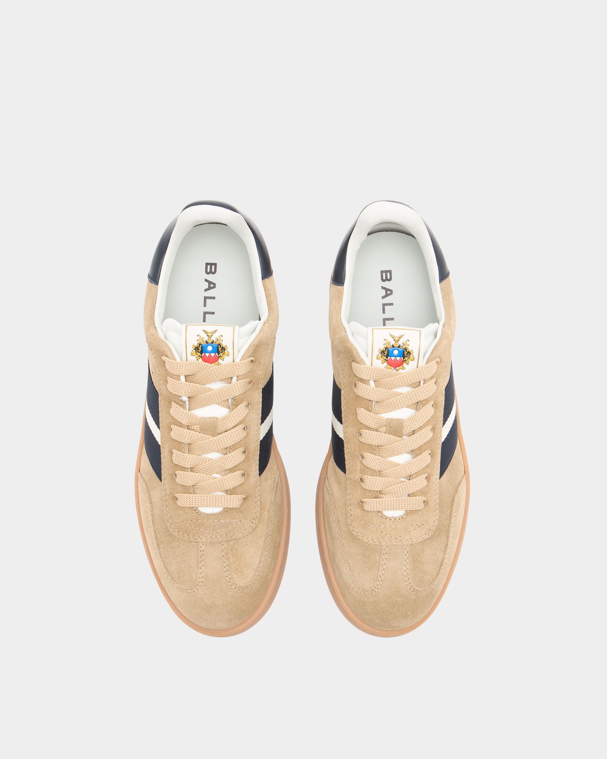 Bally Global - Zapatilla Retro Crest De Ante Marrón - Marrón