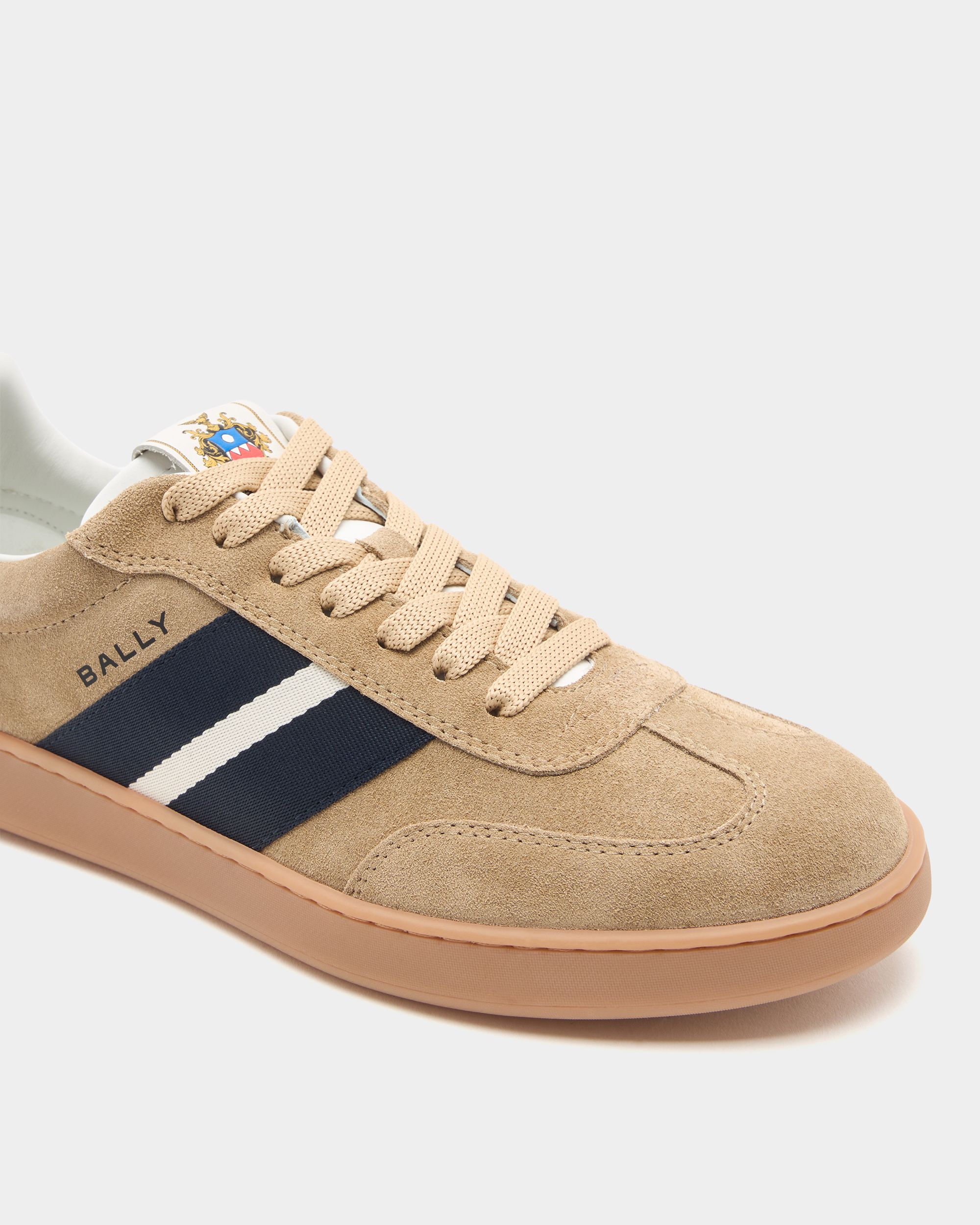 Bally Global - Zapatilla Retro Crest De Ante Marrón - Marrón