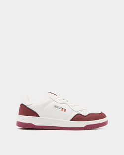 Jasper Sneaker in White and Red Leather