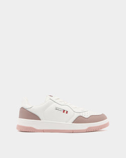 Jasper Sneaker in White and Pink Leather