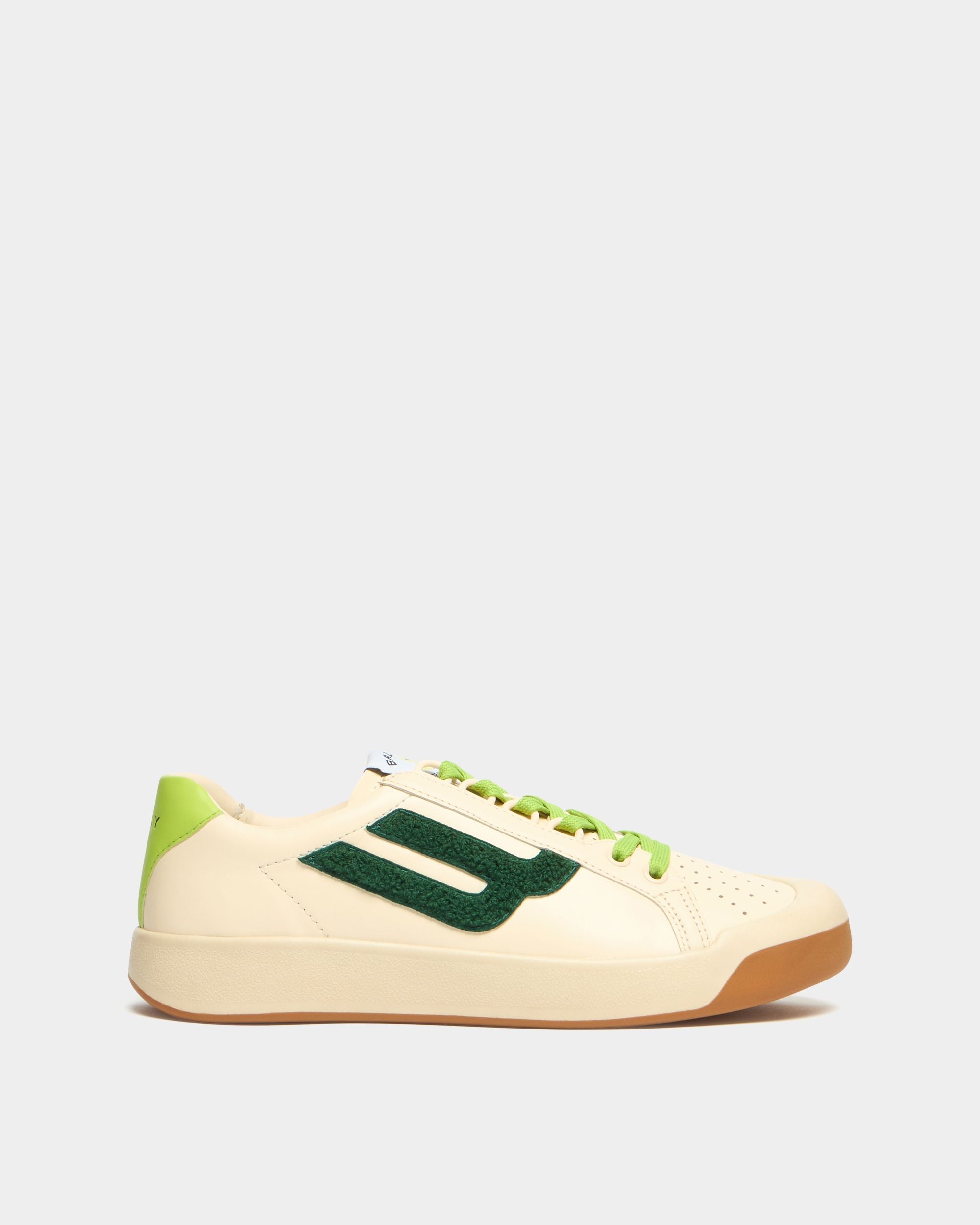 Bally Global - Tennis Collection Sneaker aus Leder in Elfenbein und Grün - White