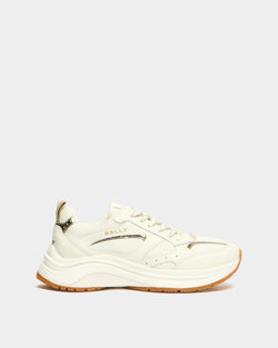 Woge Sneaker in Ivory and Gold Fabric