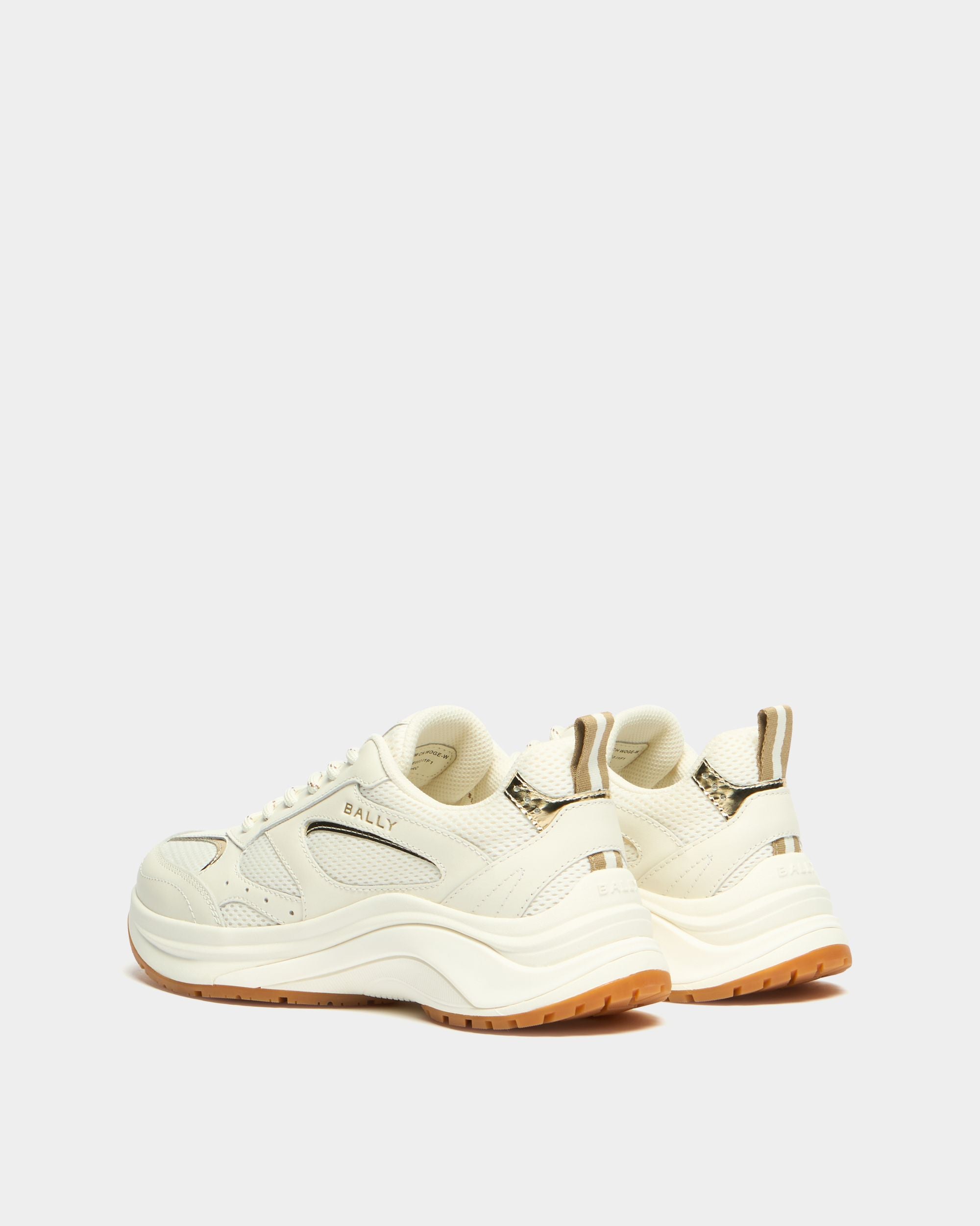 Bally Global - Zapatilla Woge en tejido marfil y dorado - Blanco