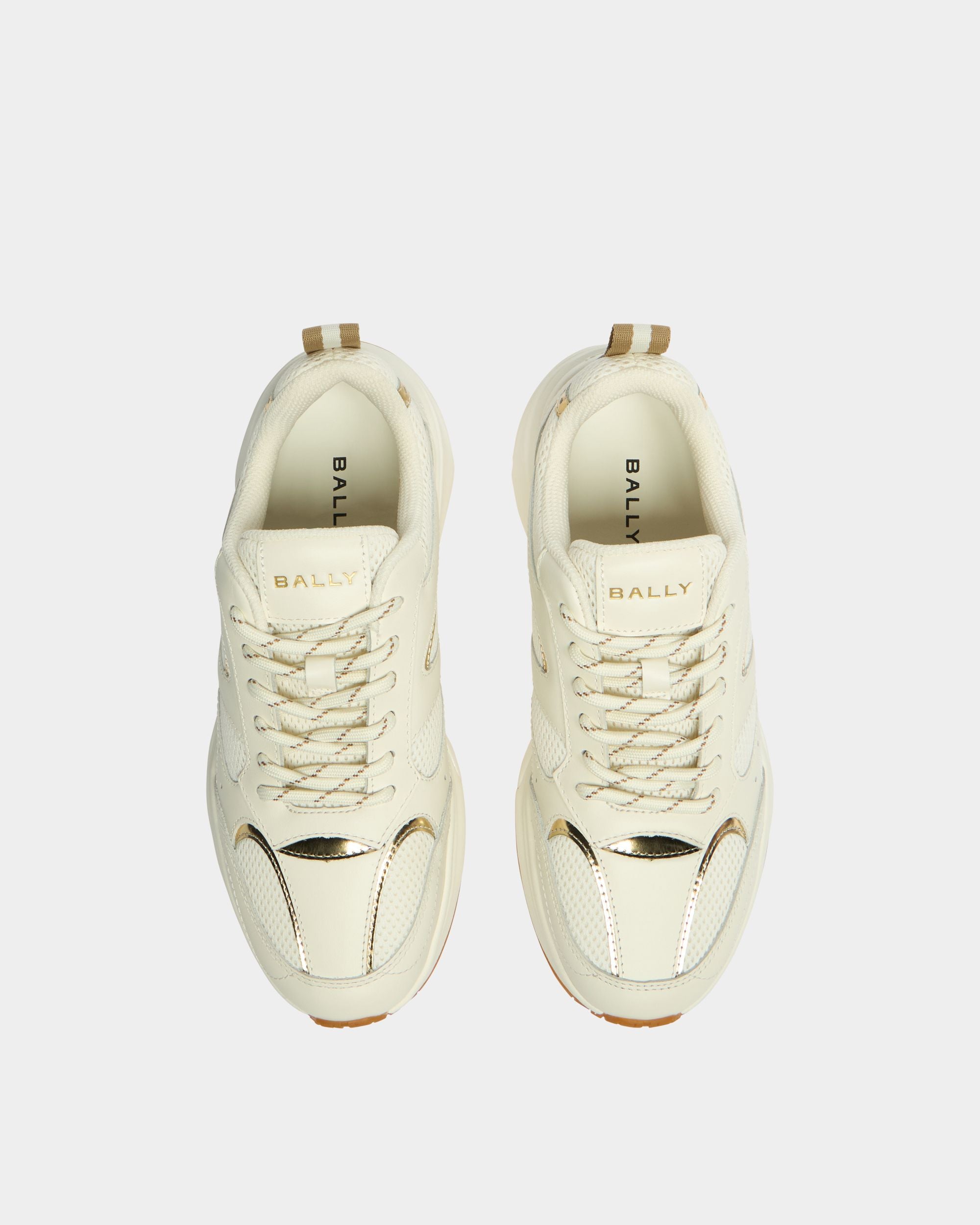 Bally Global - Zapatilla Woge en tejido marfil y dorado - Blanco