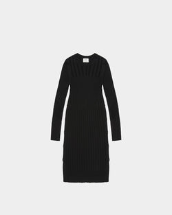 Abito Lavorato A Maglia In Misto Seta E Cotone Nero