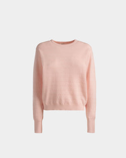 Crew Neck Sweater In Dusty Petal Wool