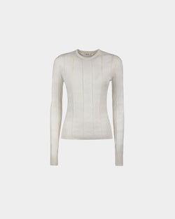 Crewneck Top In A Beige Silk Blend