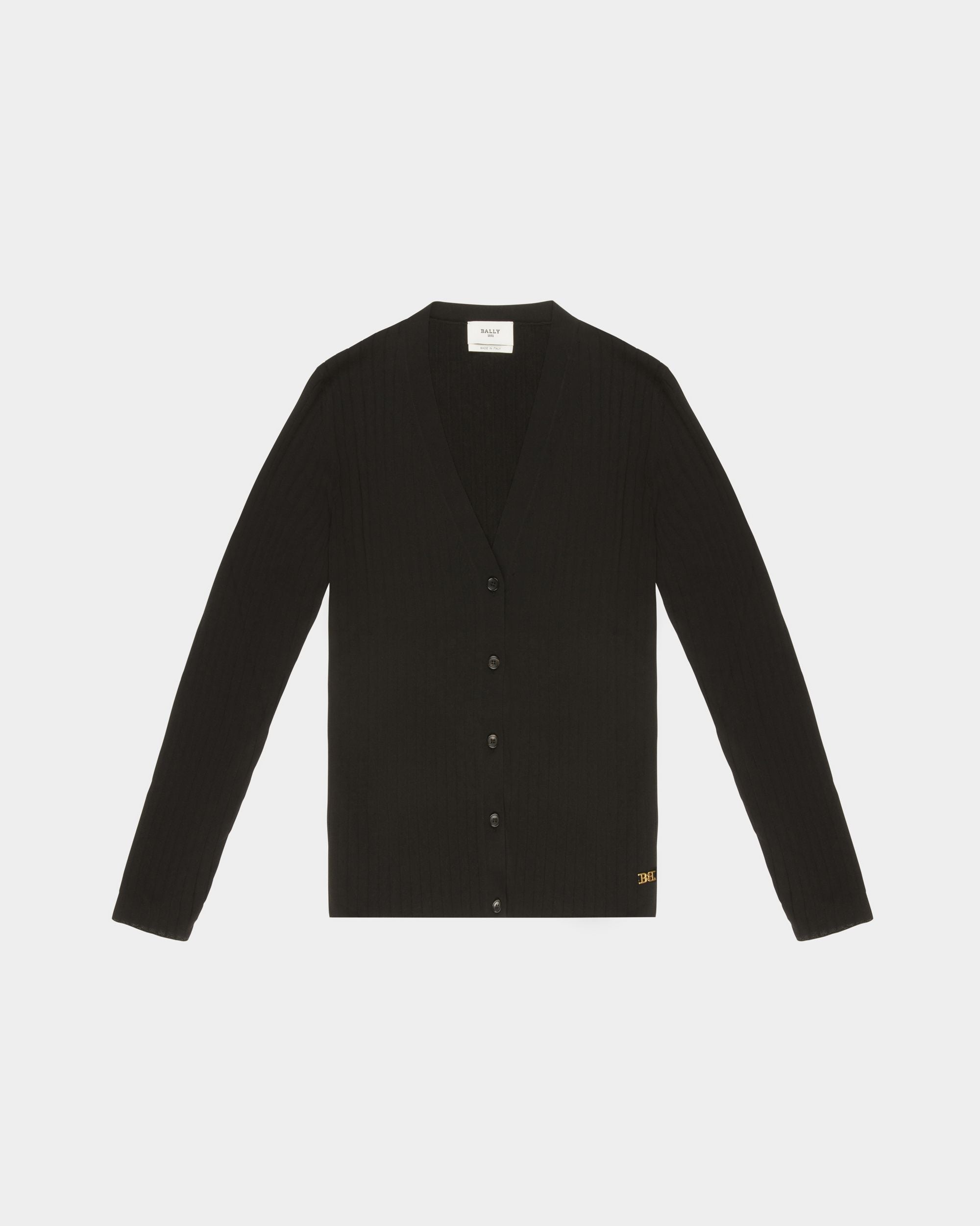 Bally Global - Cotton And Silk Cardigan In Lilac - Black