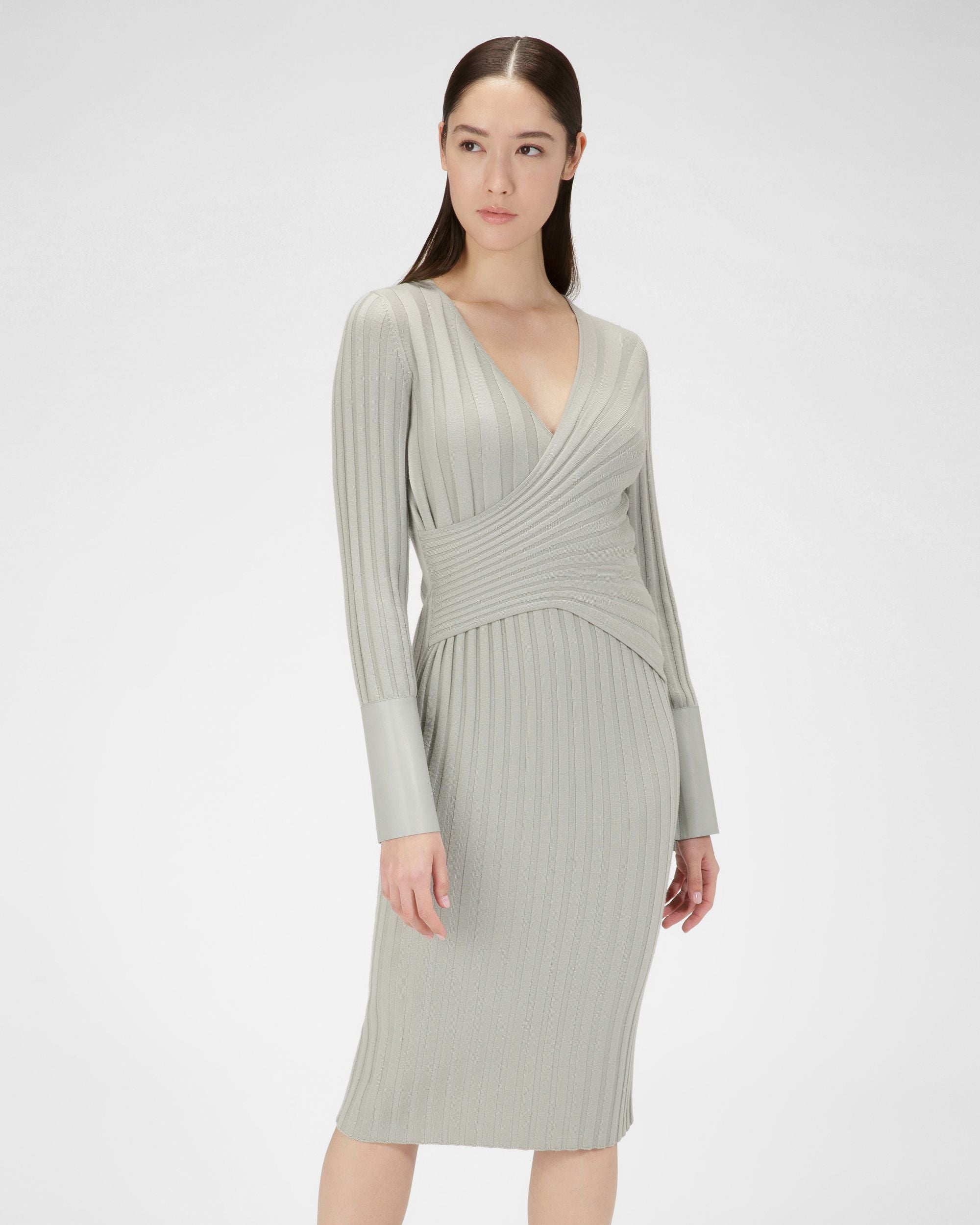 Bally Global - Wool And Cashmere Mix Dress In Grey - Blue