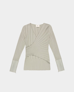 Wool And Cashmere Mix V Neck In Grey