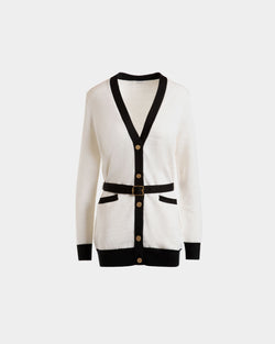 Light Beige And Black Cardigan