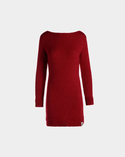 Vestido Corto De Mohair Y Seda Candy Red